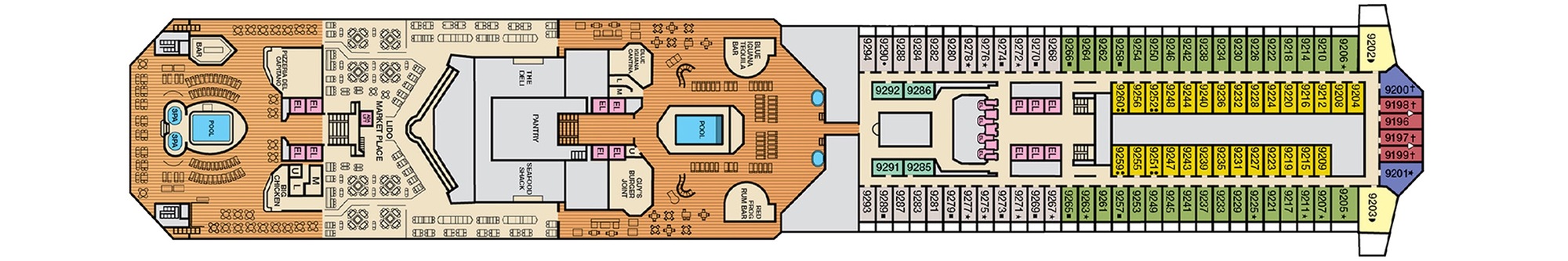 Deck 9 - Lido plan